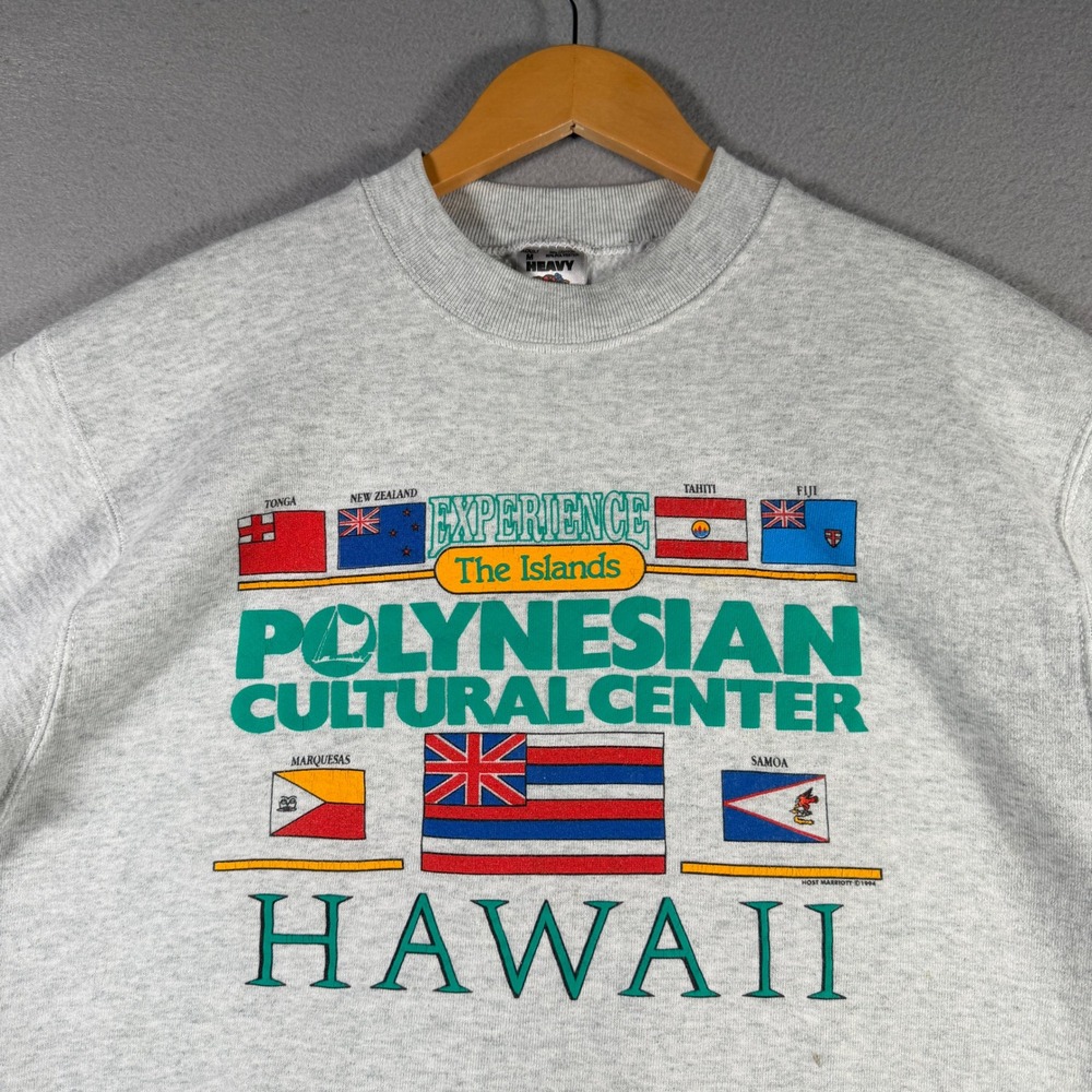 Fruit of the Loom Polynesian Cultural Center Hawaii Sweatshirt Gray Mens Medium - Picture 4 of 15